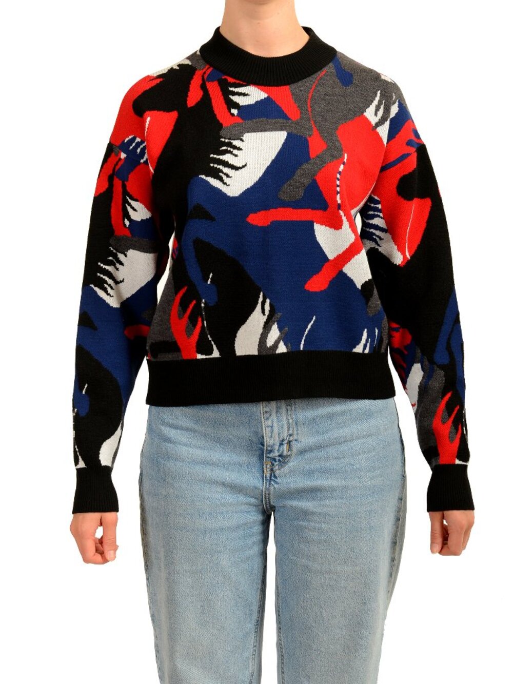 Scuderia Ferrari Women's "Jacquard Camouflage" Wool Pullover Sweater US M IT 42